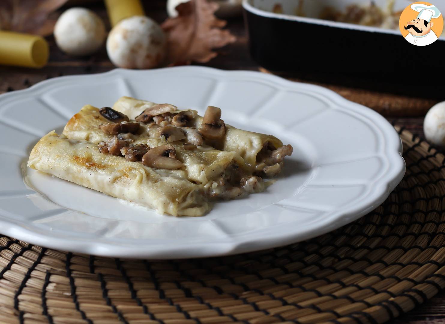 Cannelloni mit champignons und wurst