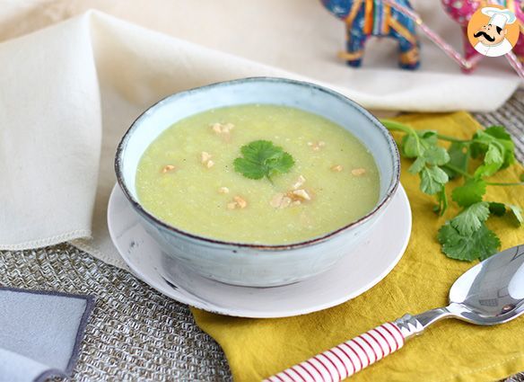 Lauchsuppe mit kokosmilch und curry