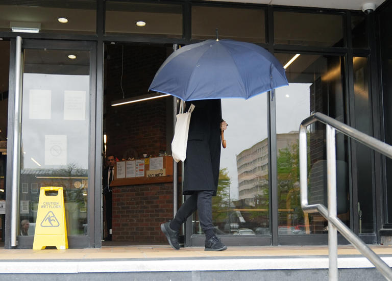 Mohammed Al Fayed’s daughter Camilla Fayed leaves Guildford Crown Court at an earlier hearing (Yui Mok/PA) (PA Archive)