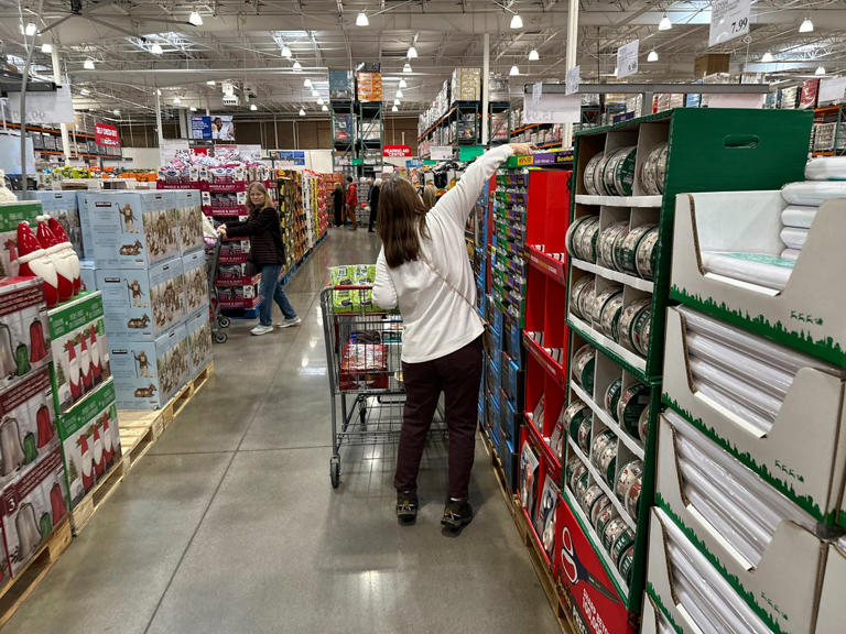 Shoppers at Costco