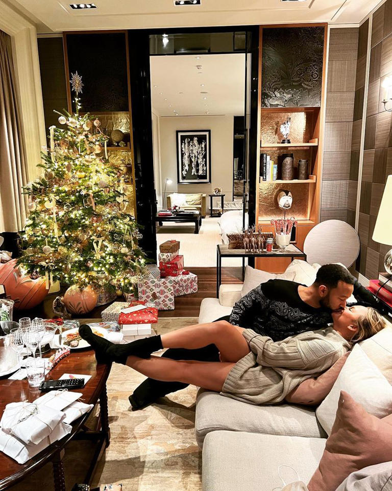 Chrissy Teigen's winter wonderland kitchen at $17.5m mansion with John