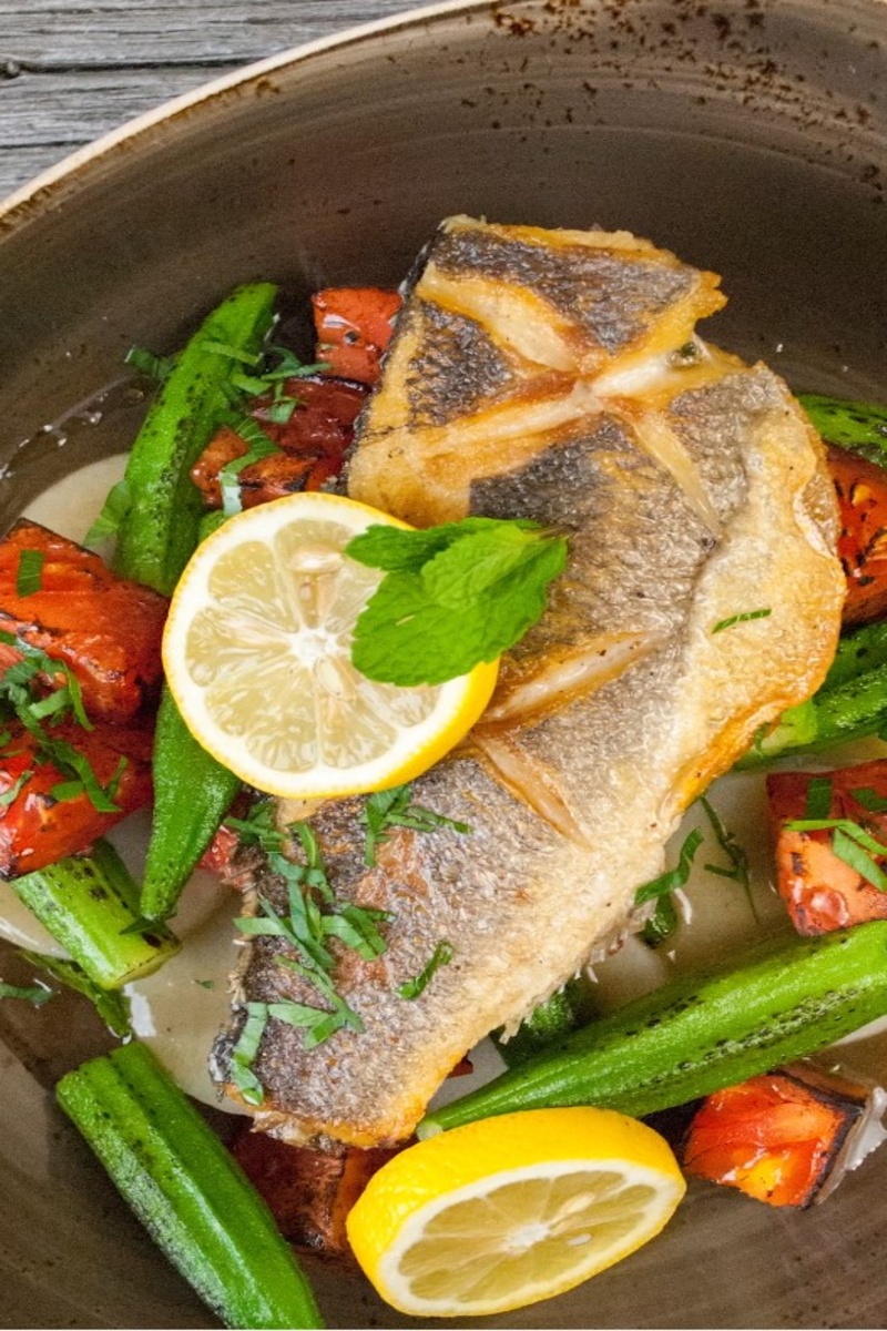 Rezept für Wolfsbarsch mit Okra