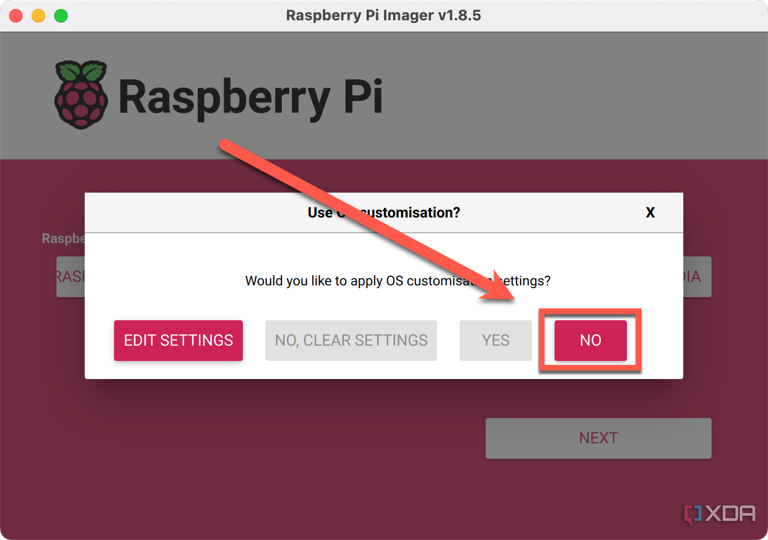 RPi Imager No OS Customization