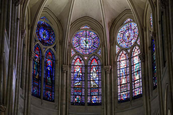 Les vitraux de Notre-Dame, photographiés le 29 novembre.