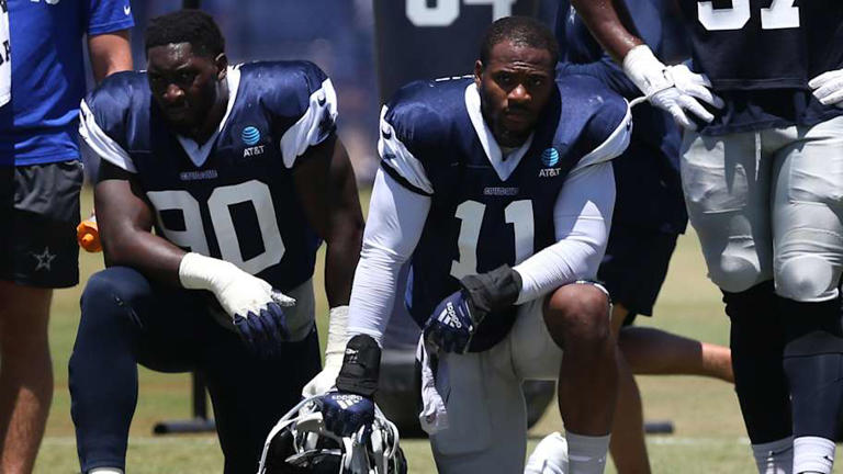 Dallas Cowboys defensive end DeMarcus Lawrence and linebacker Micah Parsons | Jason Parkhurst-Imagn Images