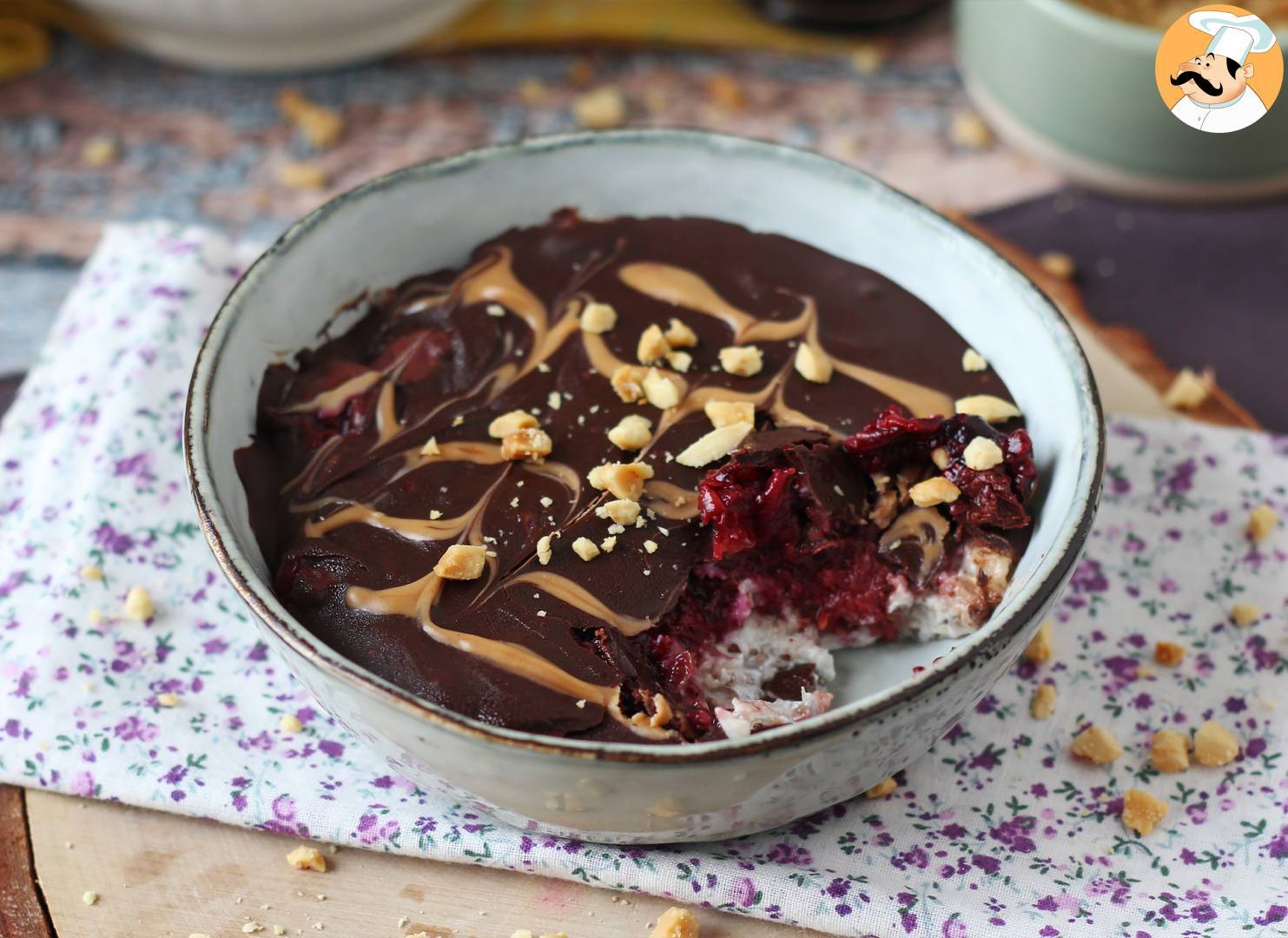 Overnight oat rote früchte und schokolade, ein gesundes und sättigendes ...