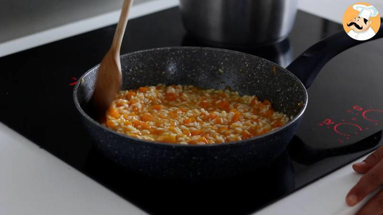 Colorful and delicate pumpkin risotto