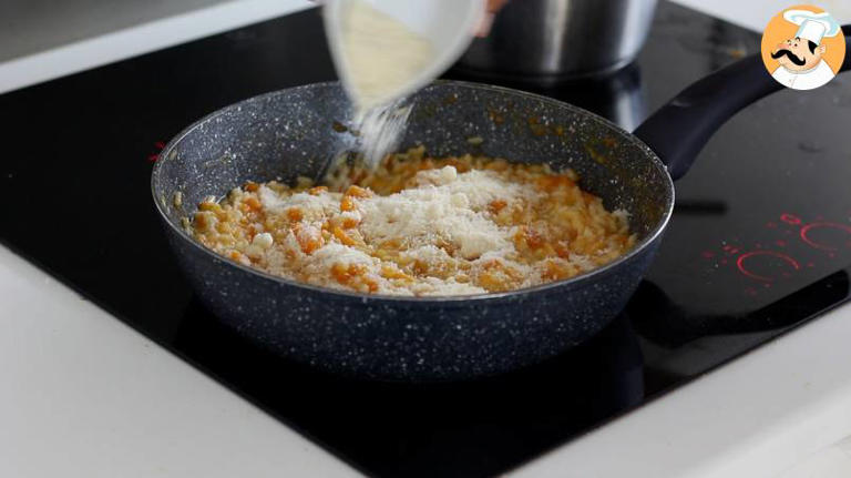 Colorful and delicate pumpkin risotto