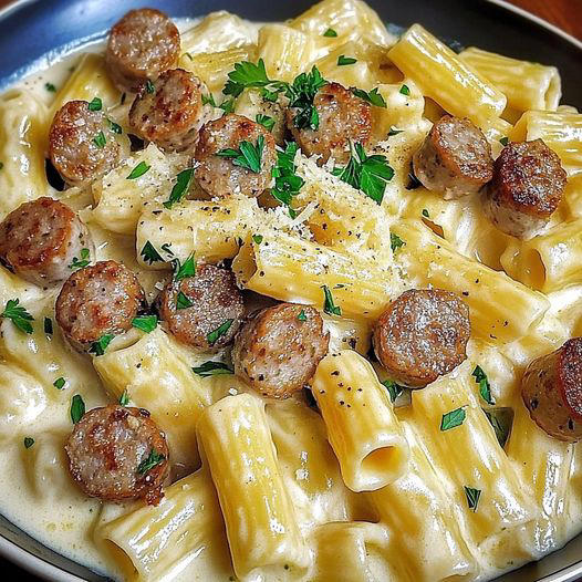 Creamy Garlic Sausage Alfredo Rigatoni Recipe: The Ultimate Comfort Pasta