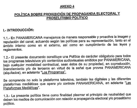 Andrés Hurtado: contrato con Panamericana le prohibía hacer proselitismo político, pero nunca cumplió