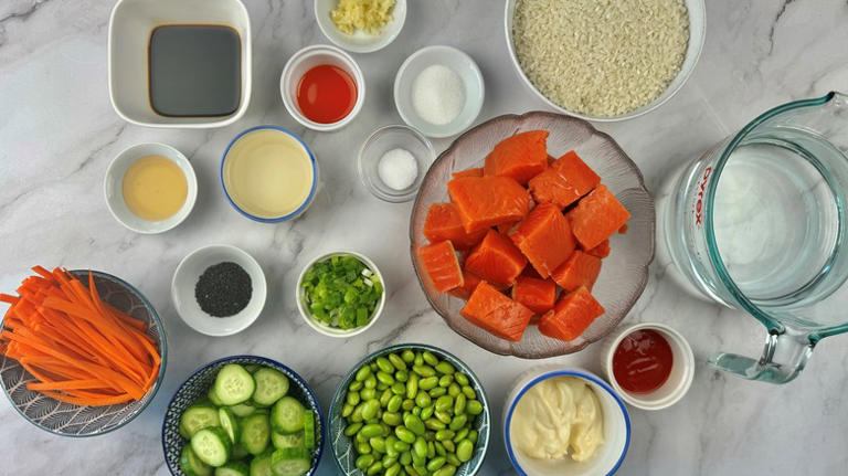 Firecracker Salmon Sticky Rice Bowl Recipe