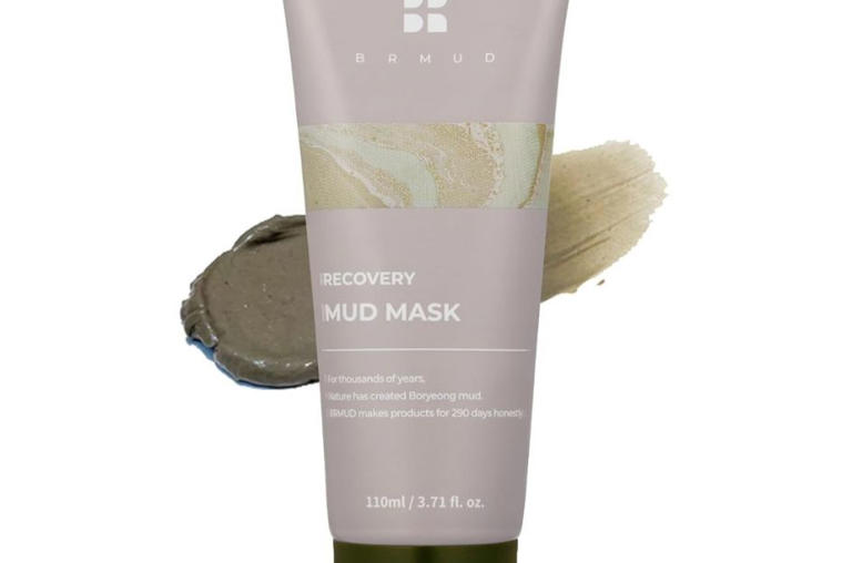 brown bottle of brumud mud mask