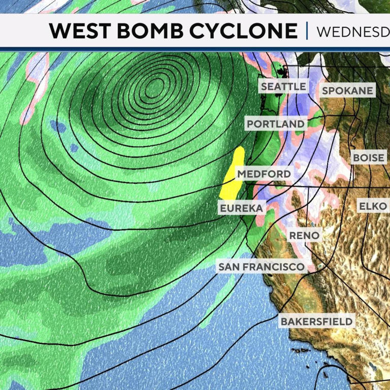 A bomb cyclone and atmospheric river are developing in the Pacific