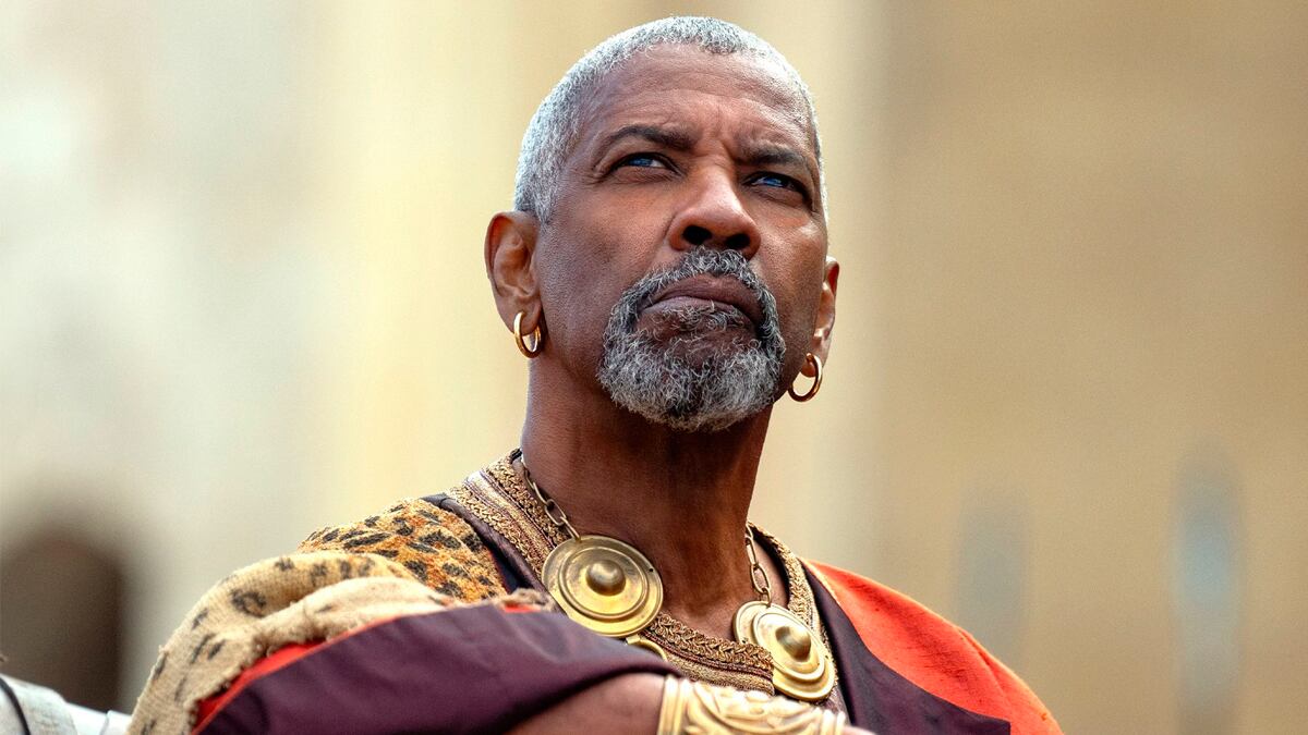 Denzel Washington como Macrino en 'Gladiator 2' de 2024
