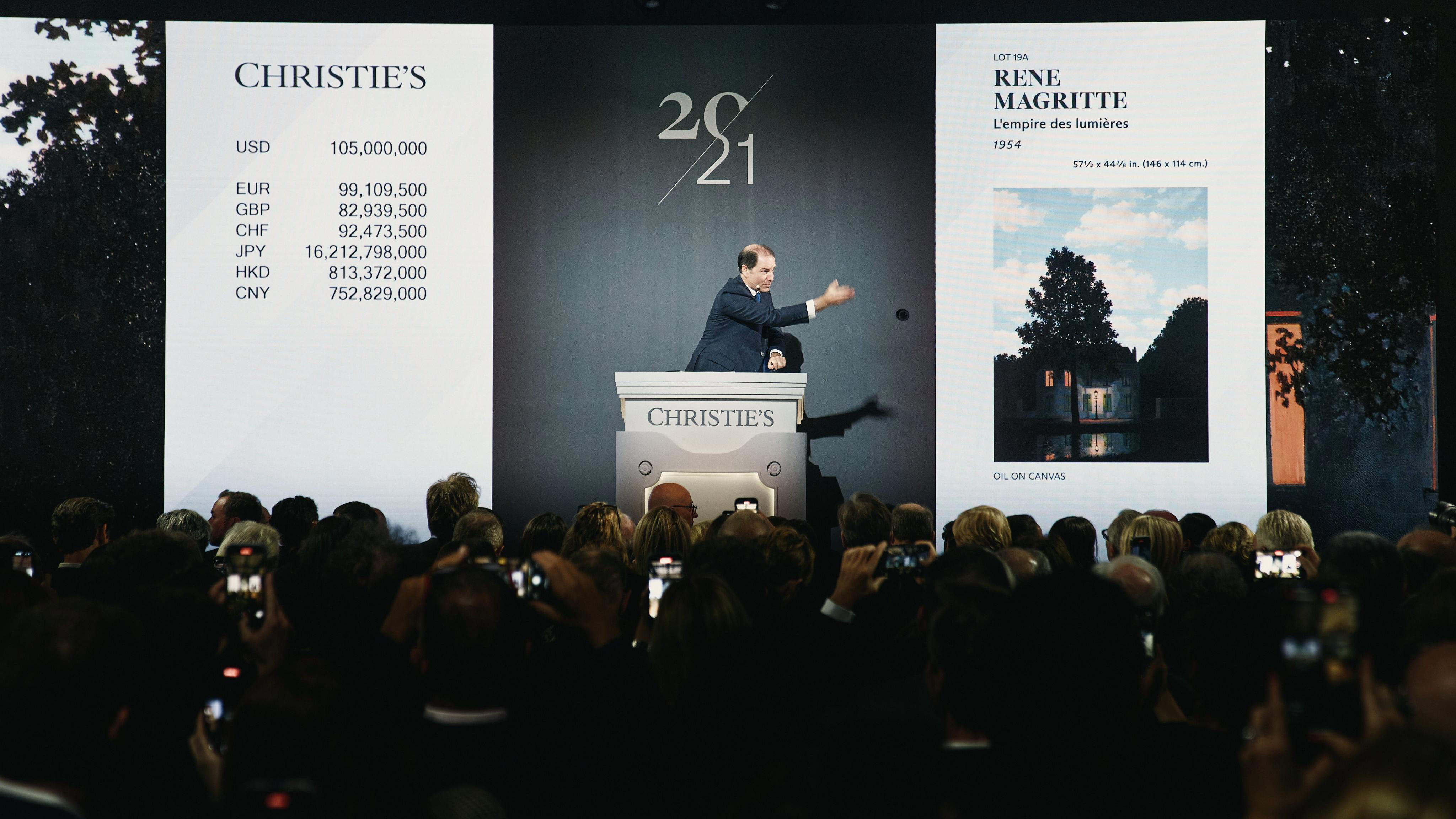 Un tableau de René Magritte, « LâEmpire des lumières », vendu pour 121 millions de dollars aux