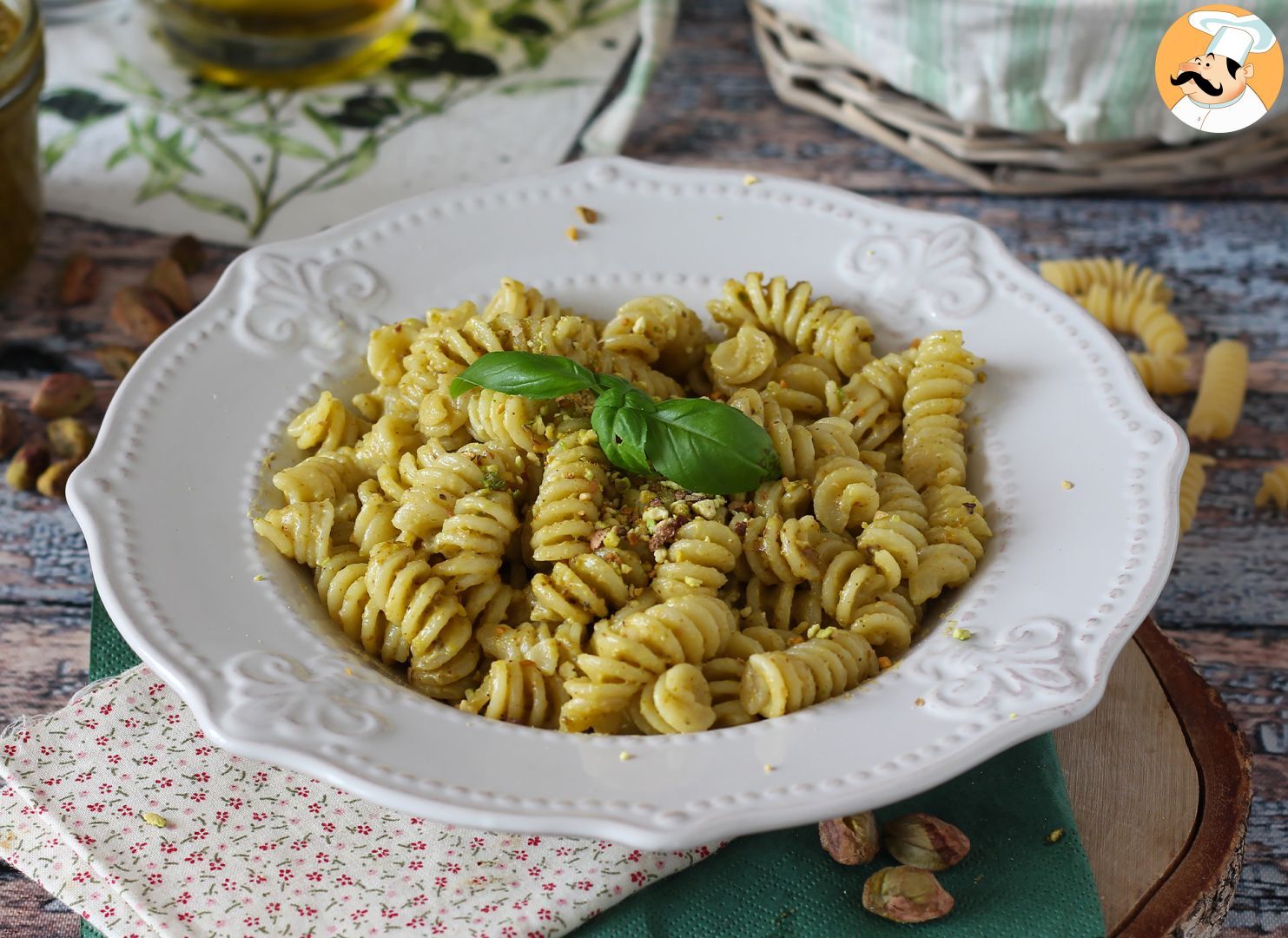 Pasta mit pistazien-pesto, ein schmackhaftes und leicht zuzubereitendes ...
