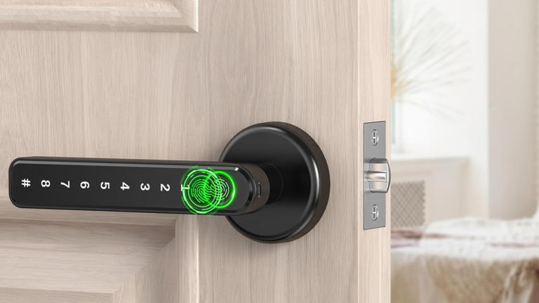 Fingerprint unlock door handle