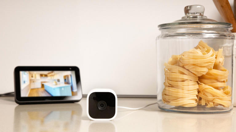 Blink camera on a countertop