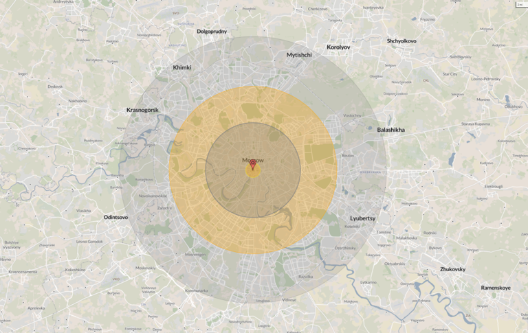 Kernbomkaart toont impact van VS-wapens op Rusland