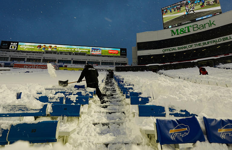 11 photos of a snowy Buffalo stadium before Week 13's 49ers-Bills showdown