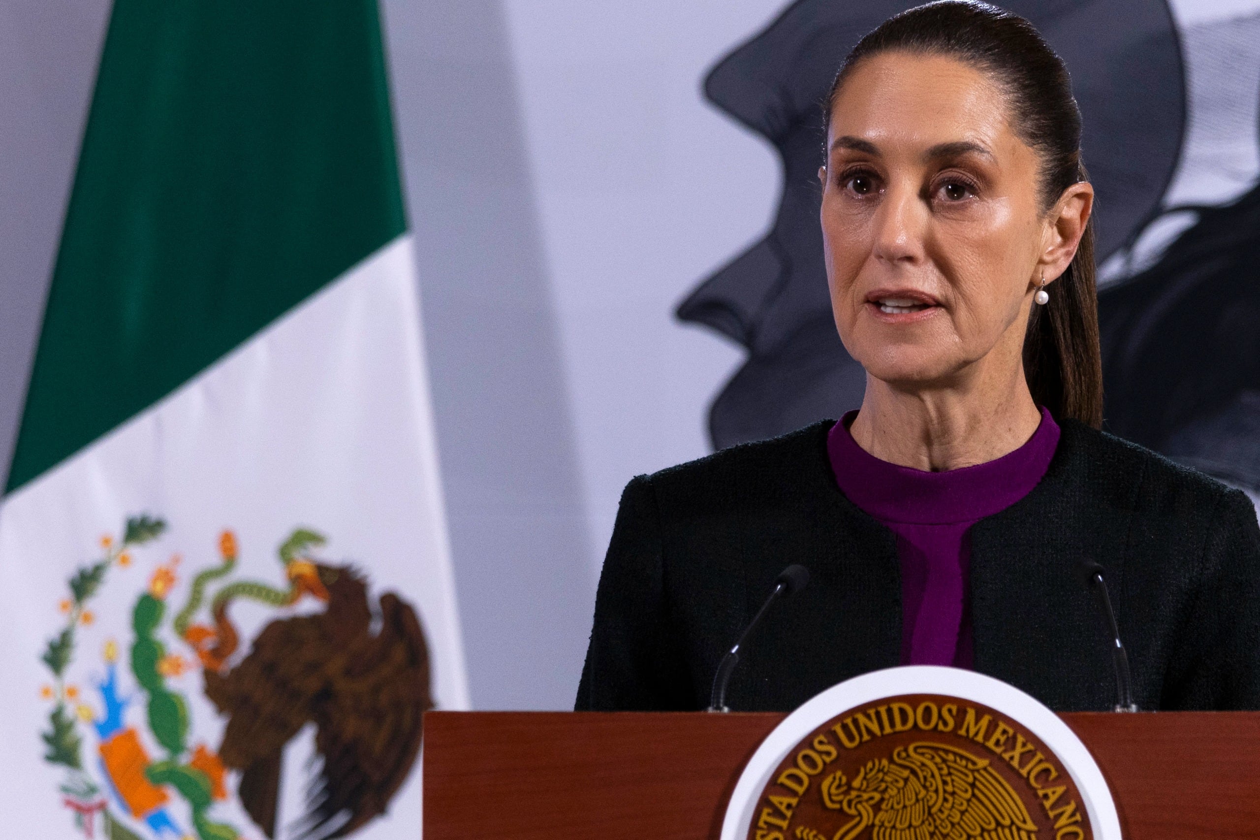 Claudia Sheinbaum en su "mañanera del Pueblo". | Crédito: Presidencia