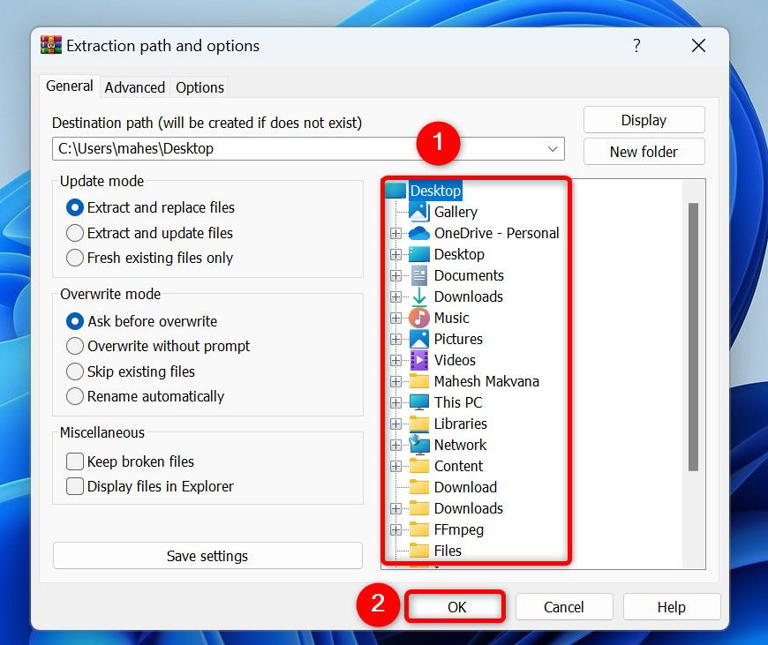 Various folders and 