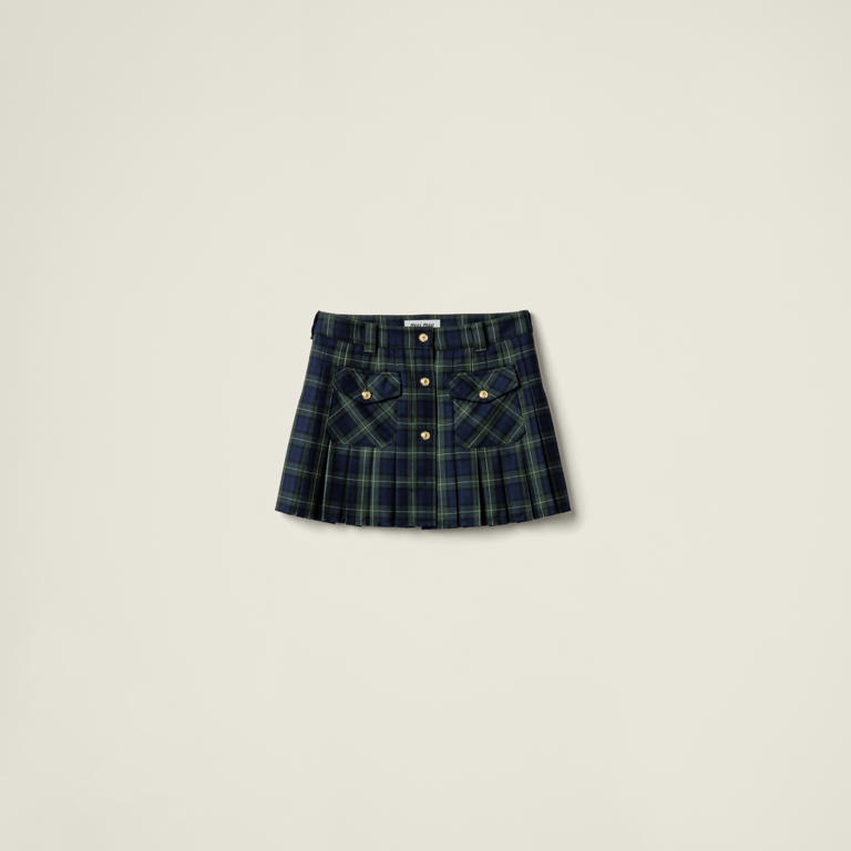 Pleated Tartan Miniskirt
