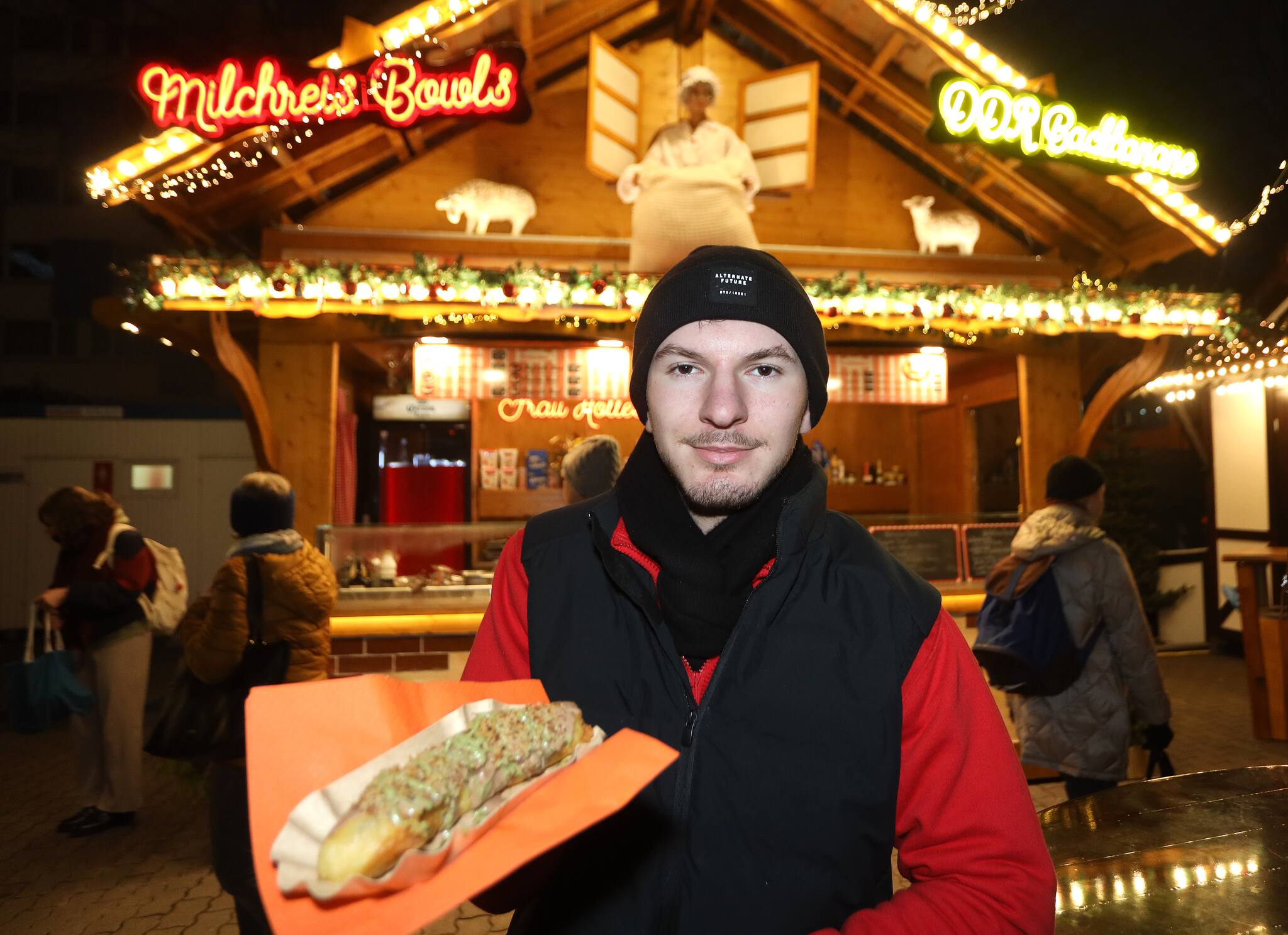 Weihnachtsmarkt Leipzig: Dubai-Schokolade auf Banane, Milchreis und Co.