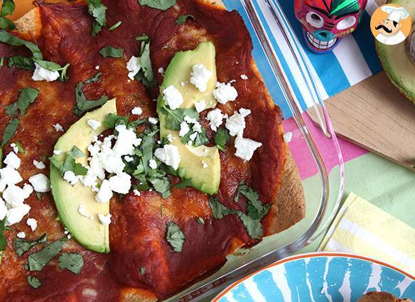 Hähnchen-enchiladas mit chili-sauce