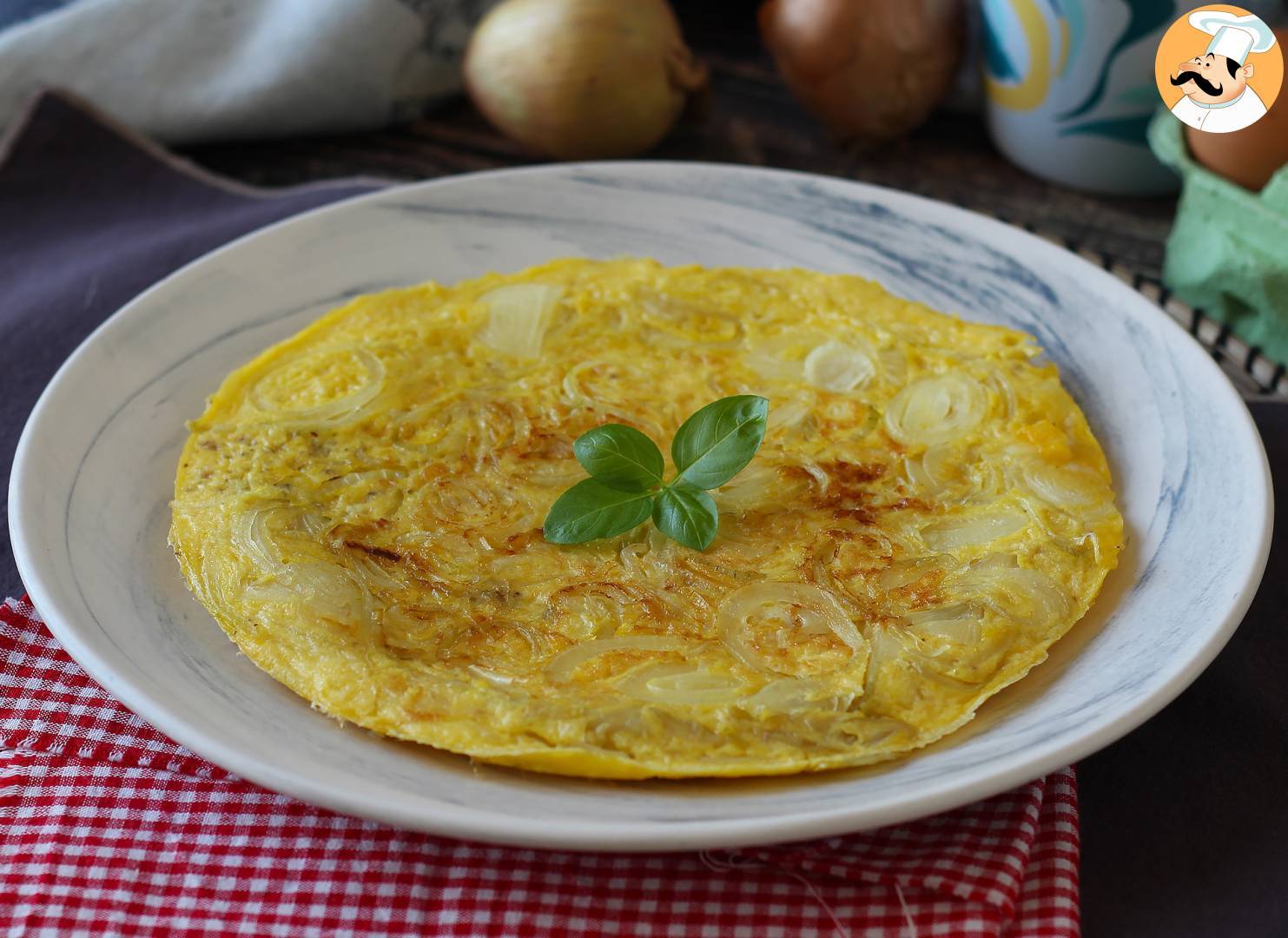 Zwiebel-omelett, das leckere und einfach zuzubereitende rezept