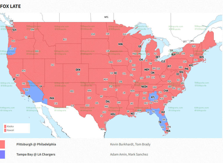 2024 NFL Season Week 15 Sunday TV coverage maps, open thread