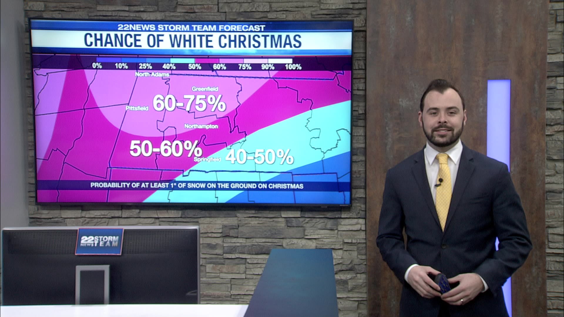 What are the chances of a white Christmas in western Mass?