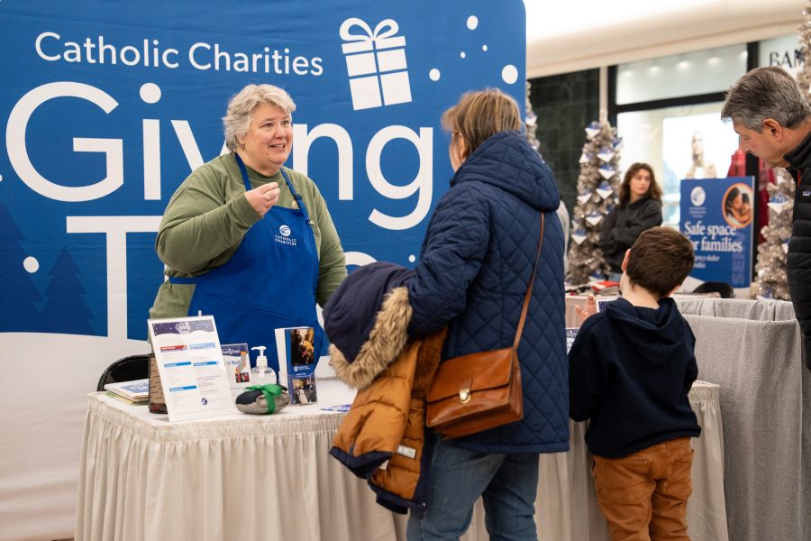 Catholic Charities Giving Tree At Mall Of America With Llamas Inside