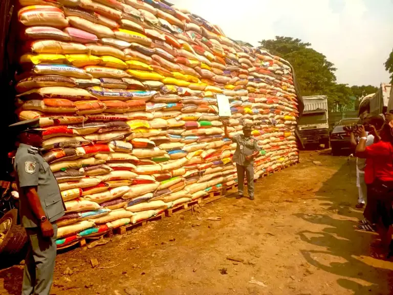 Nigerian Customs intercepts 9 trucks of smuggled rice in Ogun