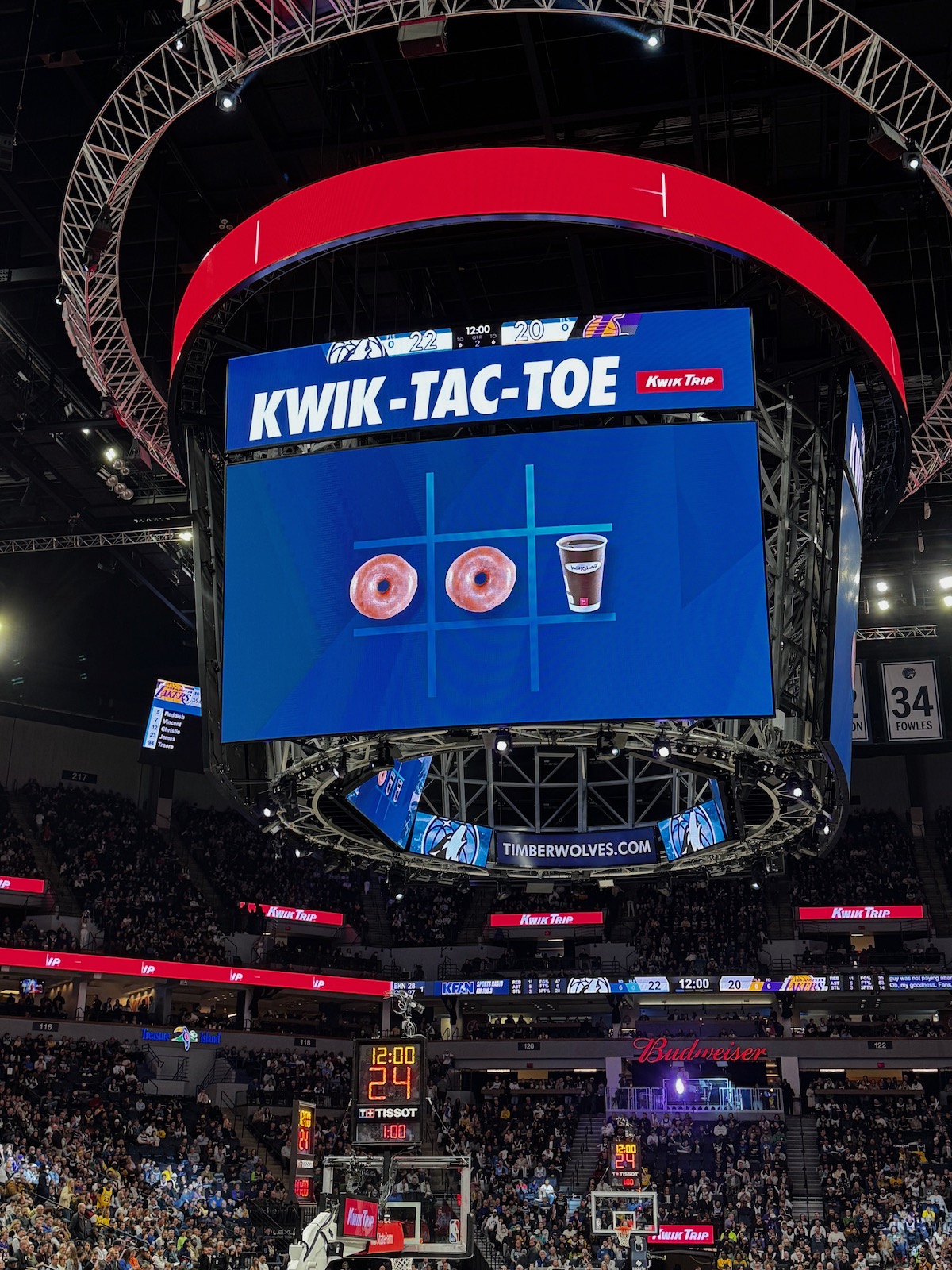 Kwik Trip Timberwolves Kwik-Tac-Toe freebies