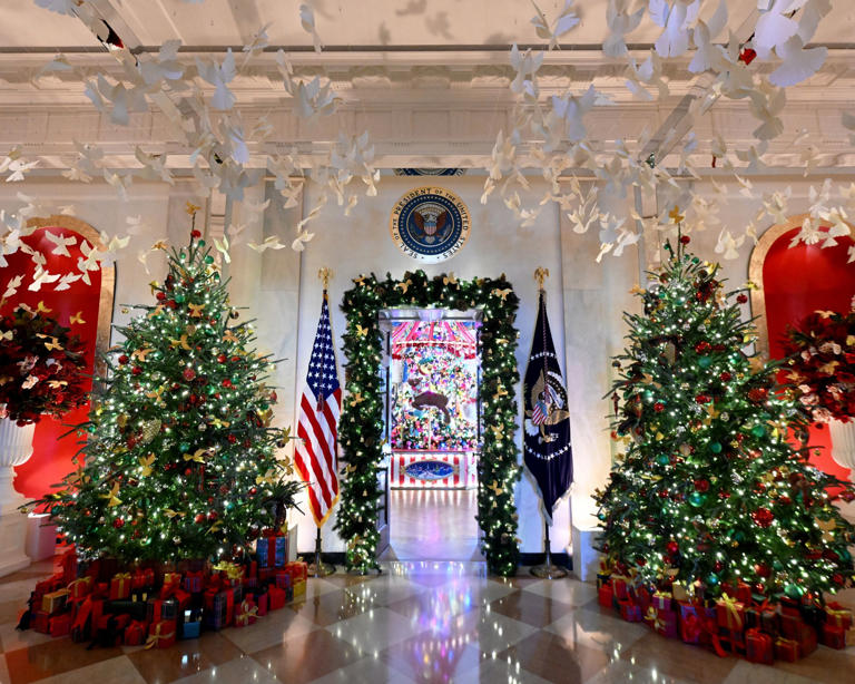 The White House Christmas decorations are guided 'by the peace and