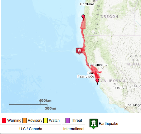 How serious is tsunami warning bay area