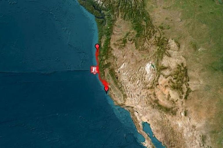 Tsunami california warning map