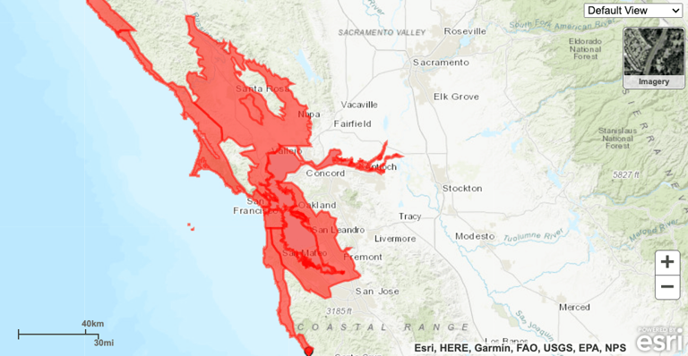 Bay area earthquake and tsunami warning