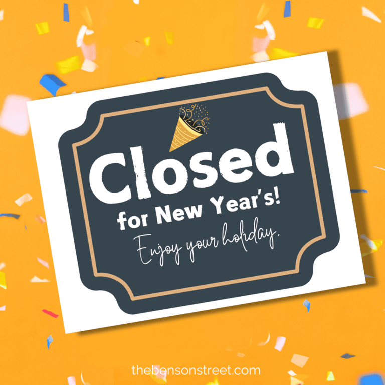 Free Printable Closed Sign for New Year's: 5 Designs for Free Printable Closed For New Years Sign