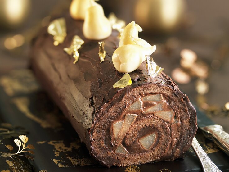Bûche de Noël: Französischer Weihnachtskuchen