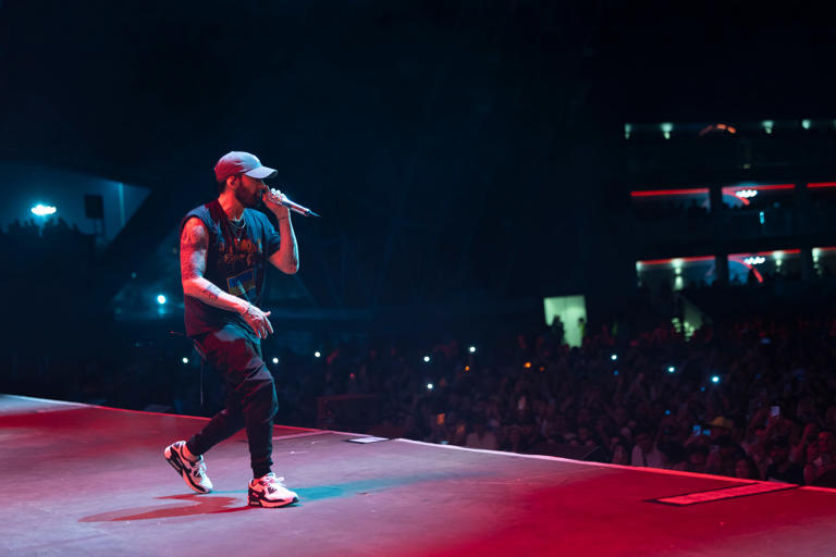 Eminem played to more than 40,000 people at Etihad Park. Photo: Jeremy Deputat