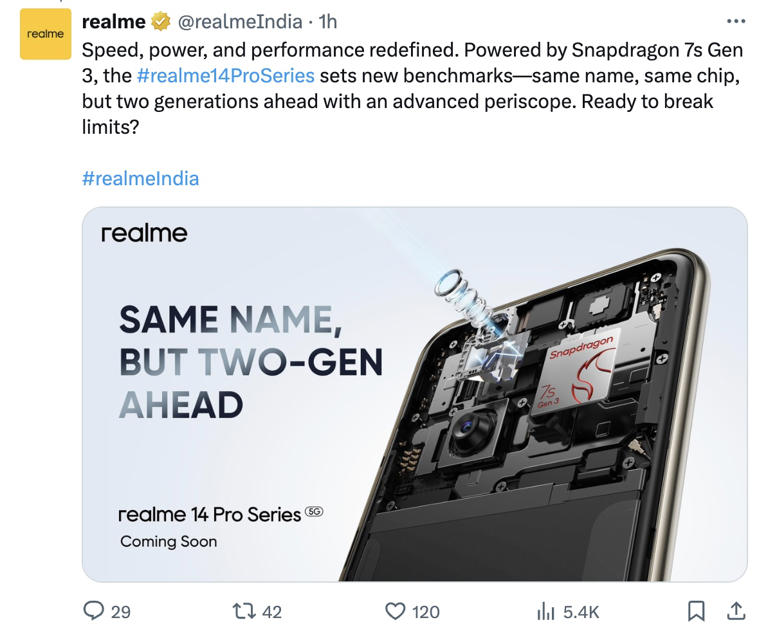 Realme 14 Pro series India launch confirmed: Chipset and camera details ...