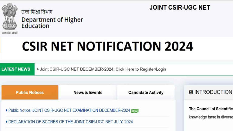 CSIR NET 2024 December Notification Released, Apply at csirnet.nta.ac ...