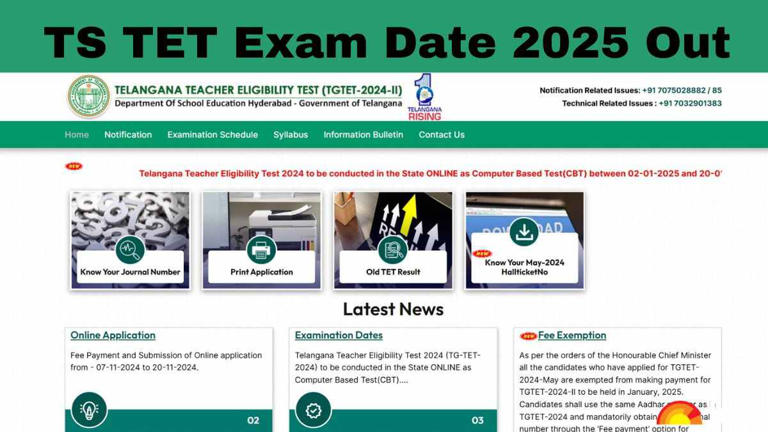 TS TET Exam Date 2025 Released at schooledu.telangana.gov.in 