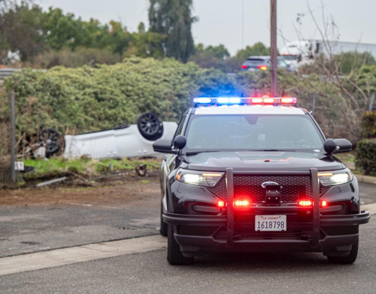 Car Rolls Over After Collision On Highway 99