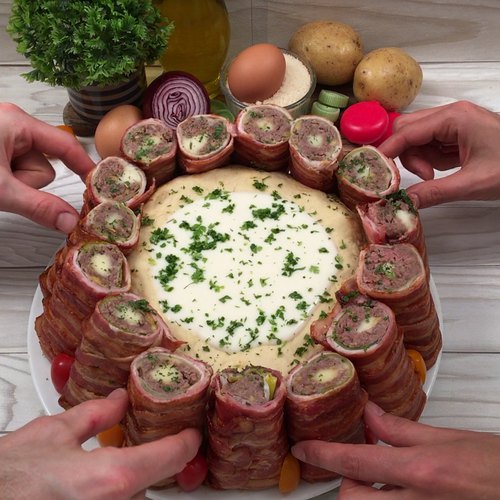 Bacon-Stangen mit Käsefüllung