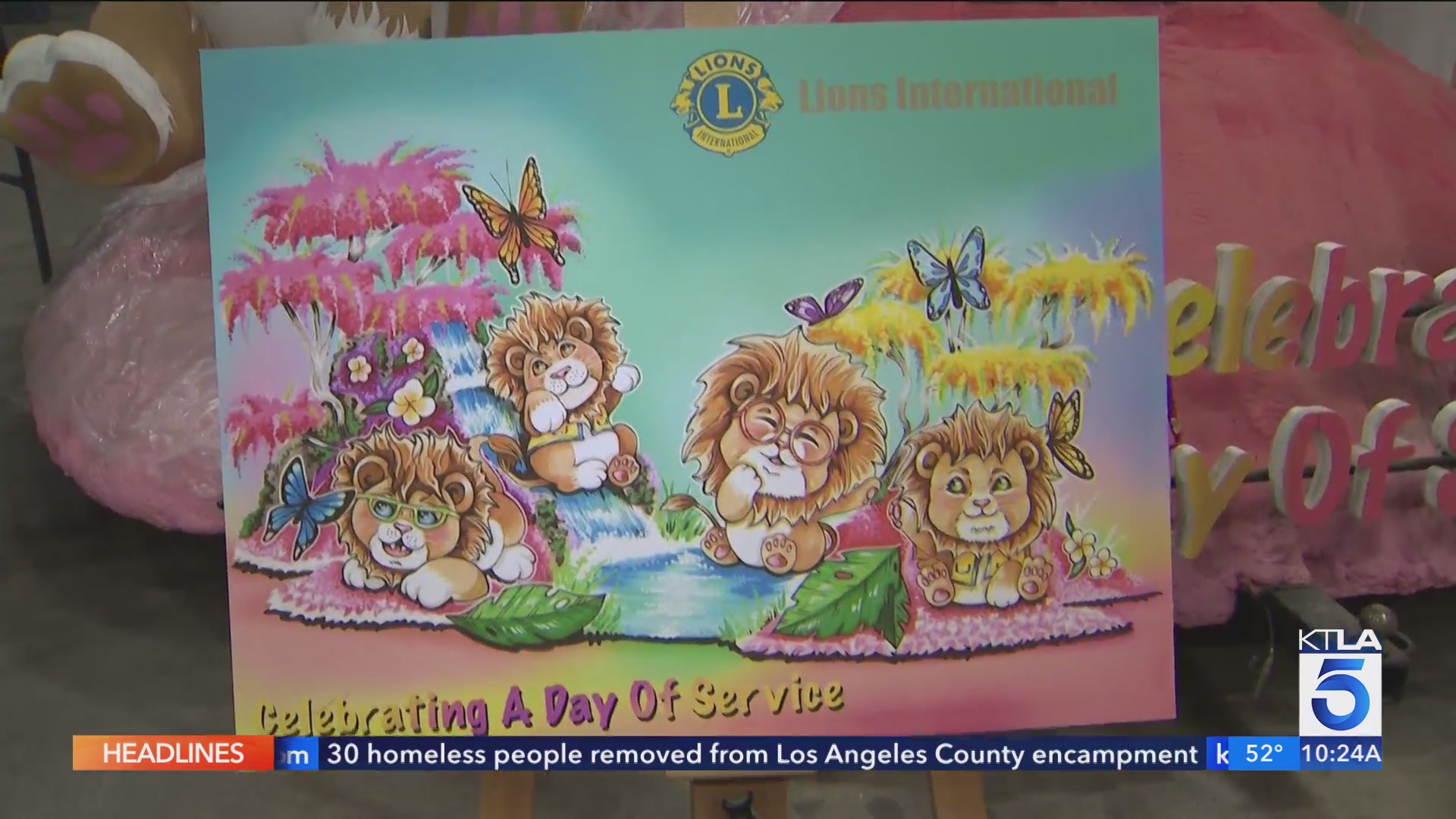 Rose Parade Float Preparation Lions International & Elks USA