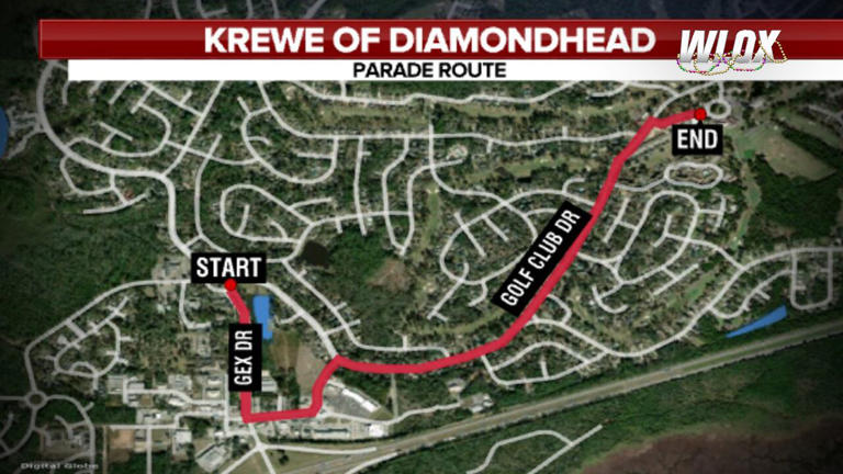 diamondhead mardi gras parade route