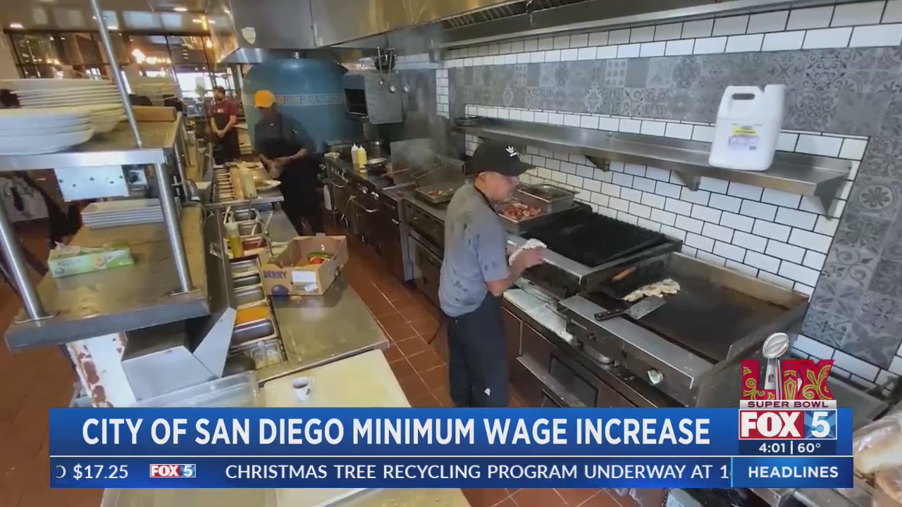 San Diego's minimum wage will be higher than the state average